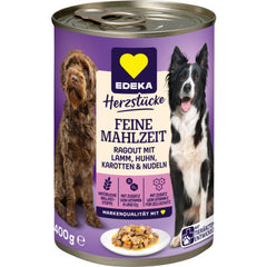 12x EDEKA Herzstücke Feine Mahlzeit mit Lamm, Huhn, Nudeln & Karotten 400G (12x400g)