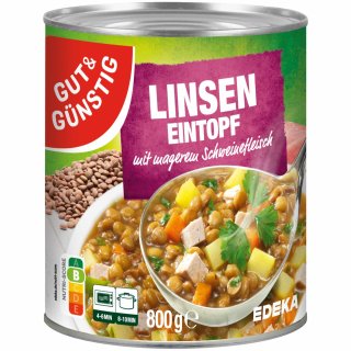Linseneintopf mit magerem Schweinefleisch 800g