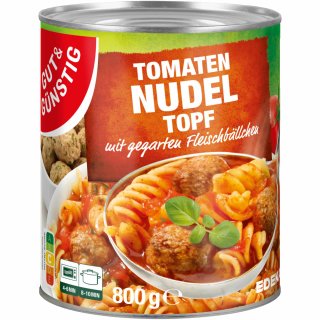 Tomaten-Nudeltopf mit Fleischbällchen 800g