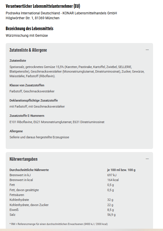 VEGETA Würzmischung mit Gemüse 250g